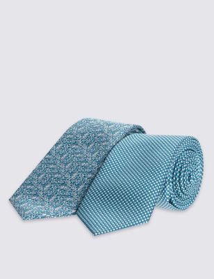 2 Pack Floral & Spotted Tie